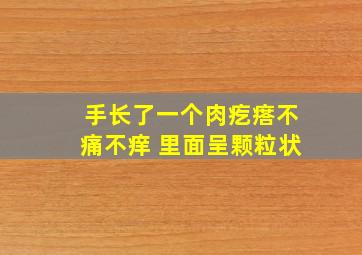 手长了一个肉疙瘩不痛不痒 里面呈颗粒状